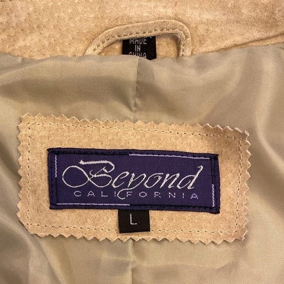 Beyond California NWT Suede Leather Jacket Blazer Womens Tan Size Large Western - Picture 13 of 15